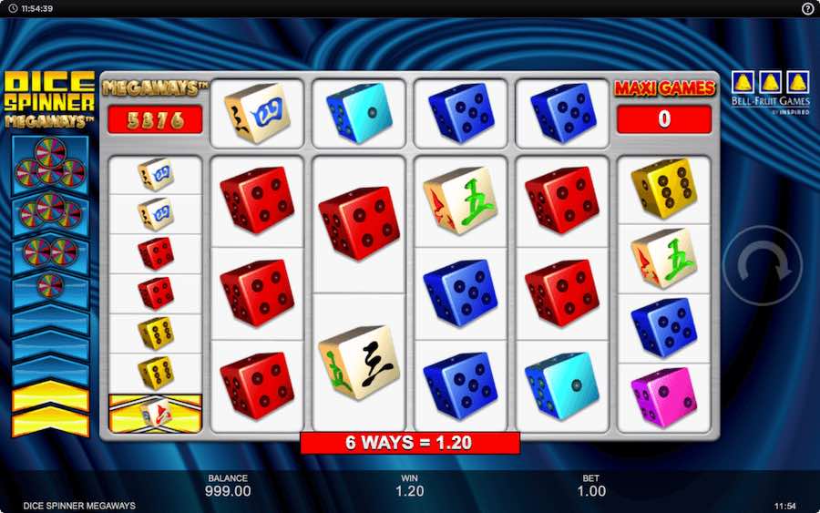 DICE SPINNER MEGAWAYS SLOT คุณสมบัติของเกมพื้นฐาน