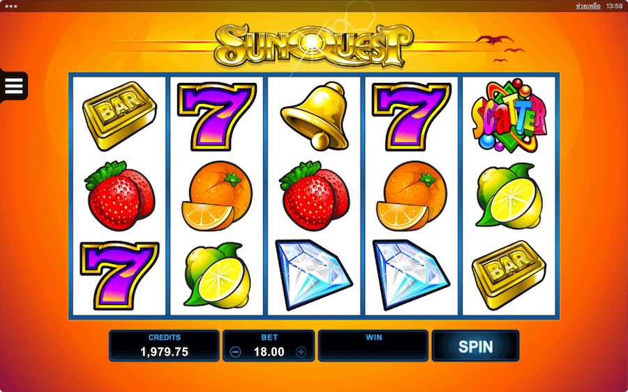 SUNQUEST SLOT ธีม, การจ่ายเงิน & สัญลักษณ์ต่างๆ