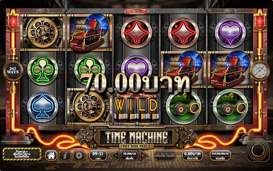 TIME MACHINE SLOT คุณสมบัติของเกมพื้นฐาน