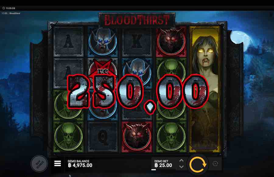 BLOODTHIRST SLOT คุณสมบัติของเกมพื้นฐาน