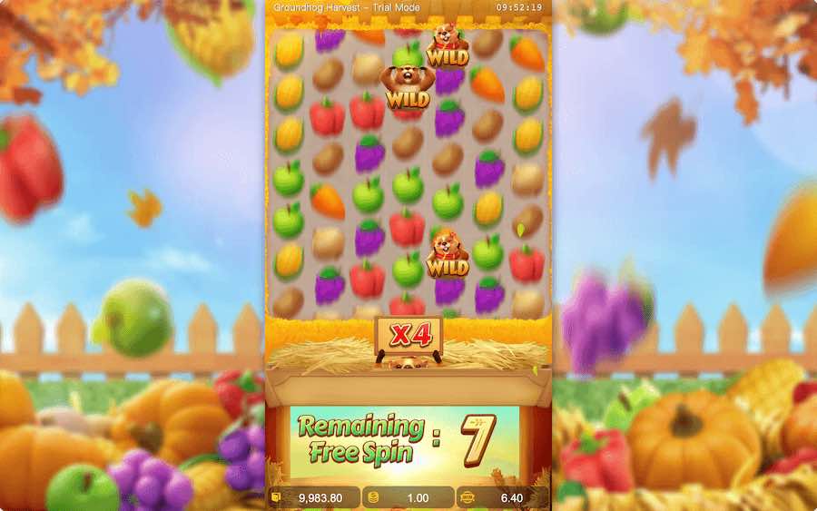 คุณสมบัติโบนัส GROUNDHOG HARVEST SLOT