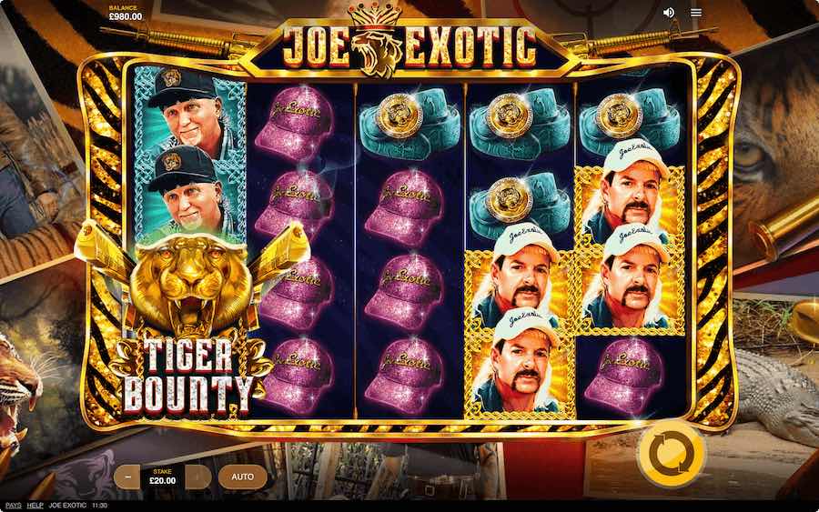 JOE EXOTIC SLOT ธีม, การจ่ายเงิน & สัญลักษณ์ต่างๆ