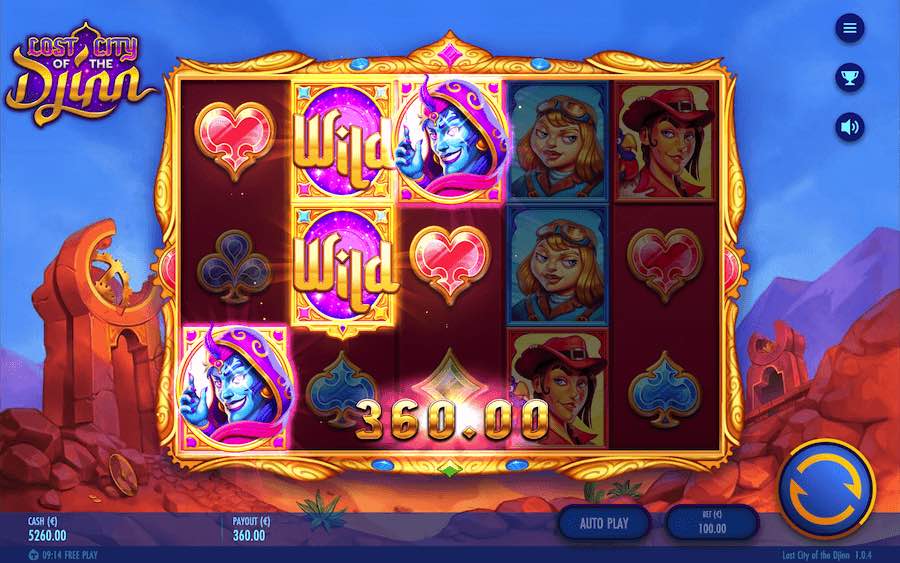 LOST CITY OF THE DJINN SLOT คุณสมบัติของเกมพื้นฐาน