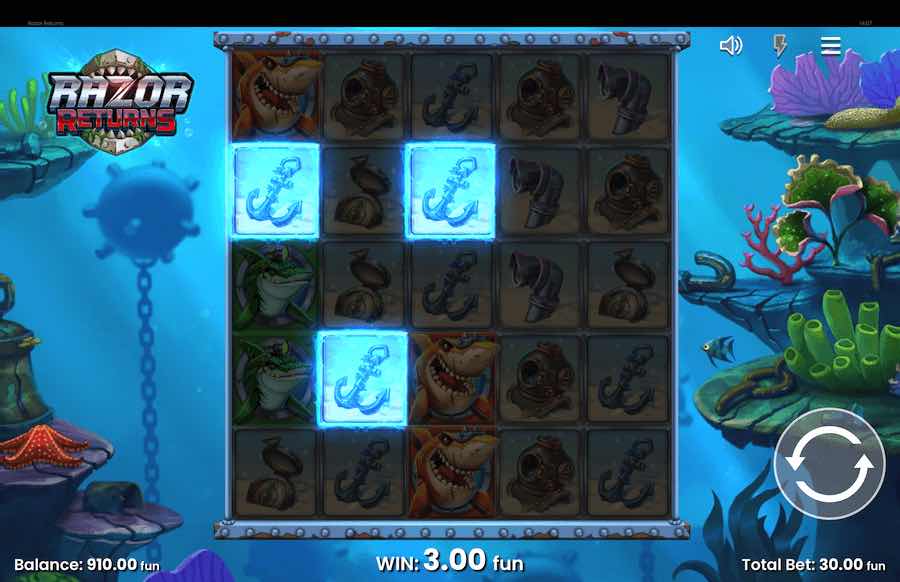 RAZOR RETURNS SLOT คุณสมบัติของเกมพื้นฐาน