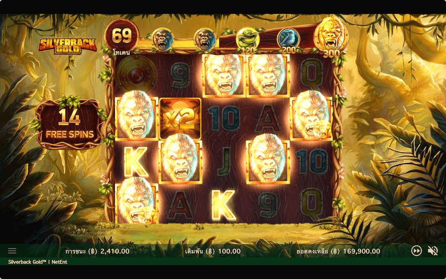 SILVERBACK GOLD SLOT คุณสมบัติของเกมพื้นฐาน