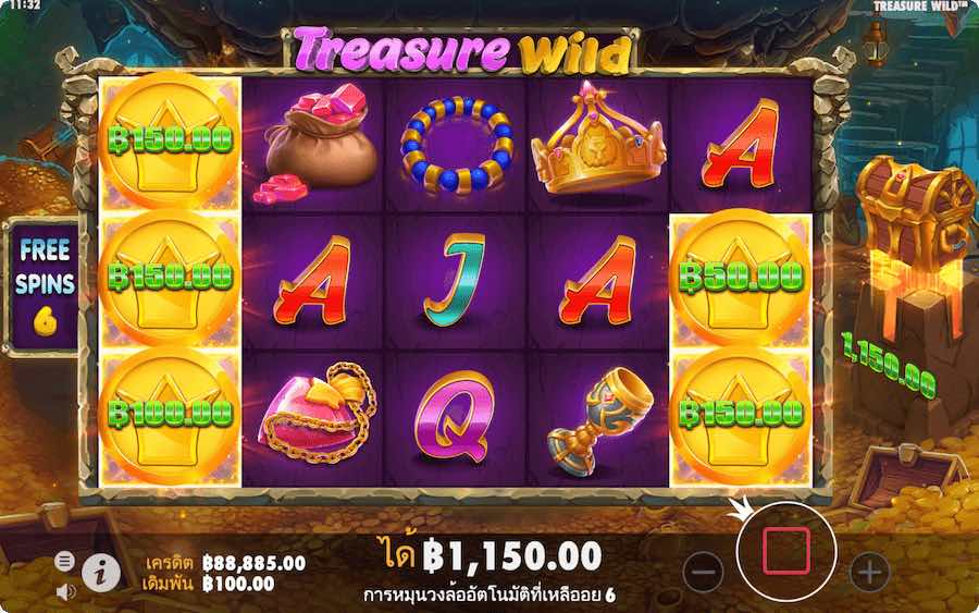 คุณสมบัติโบนัส TREASURE WILD SLOT