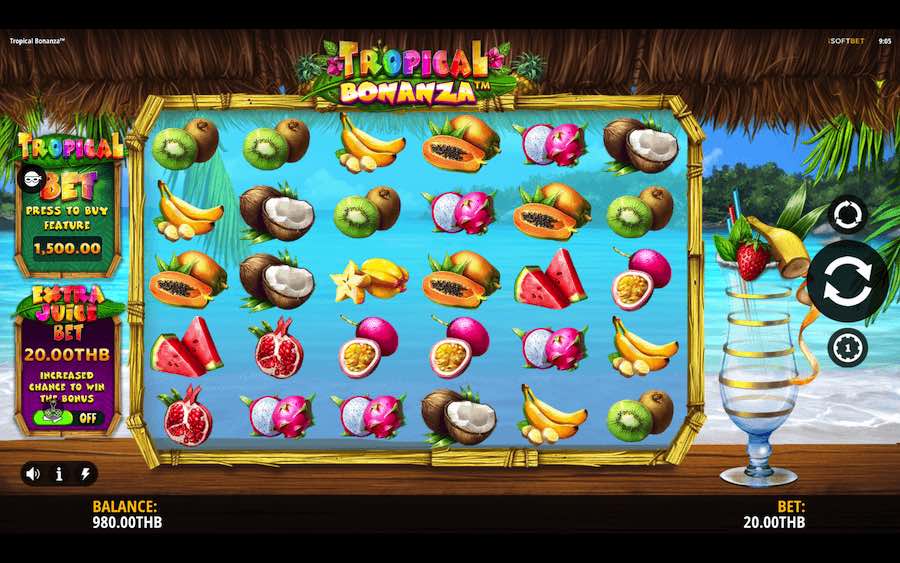 TROPICAL BONANZA SLOT ธีม, การจ่ายเงิน & สัญลักษณ์ต่างๆ