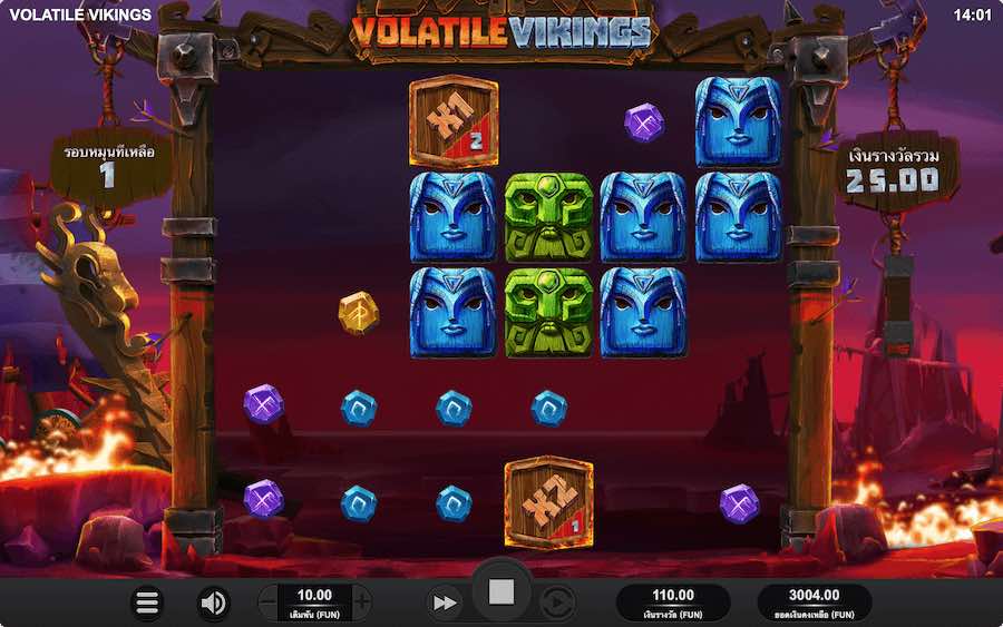 คุณสมบัติโบนัส VOLATILE VIKINGS SLOT