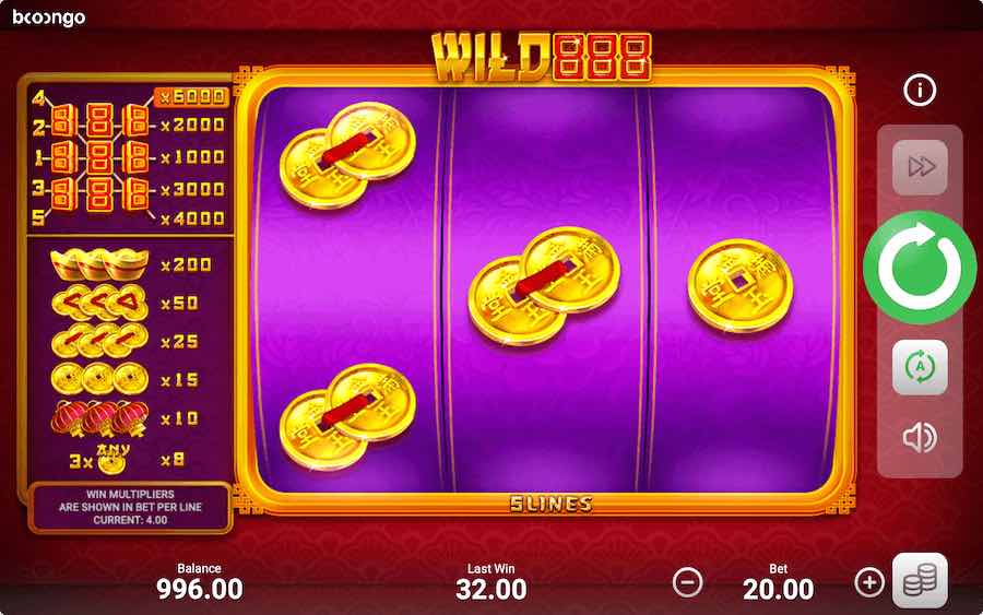 WILD 888 SLOT ธีม, การจ่ายเงิน & สัญลักษณ์ต่างๆ